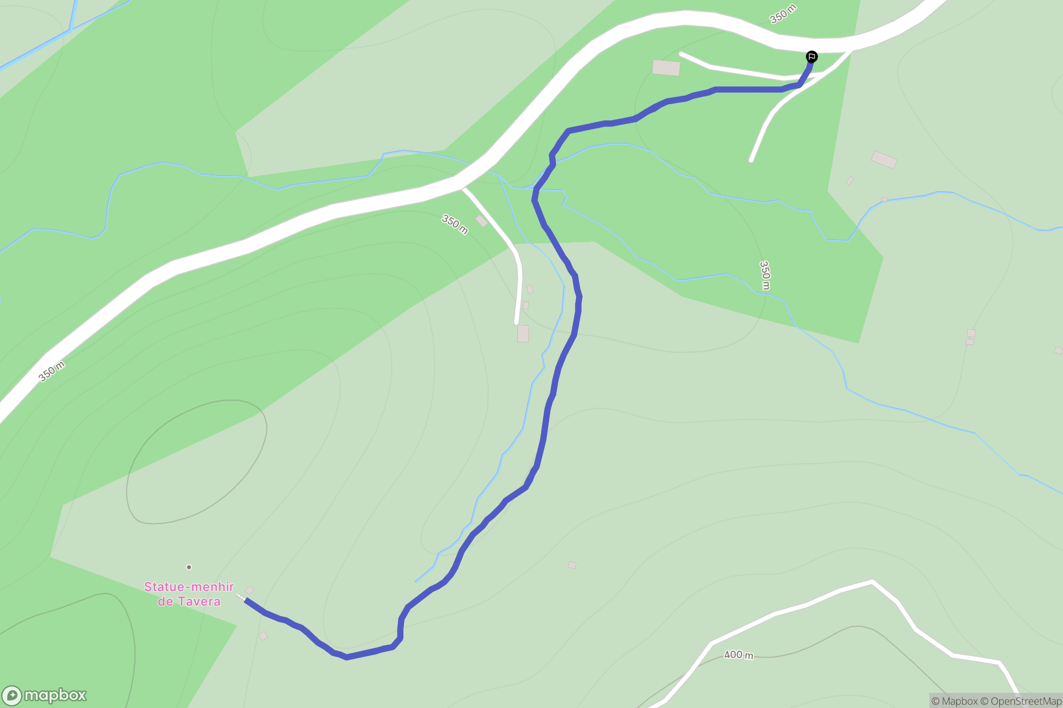 Tavera : carte du parcours de randonnée - France