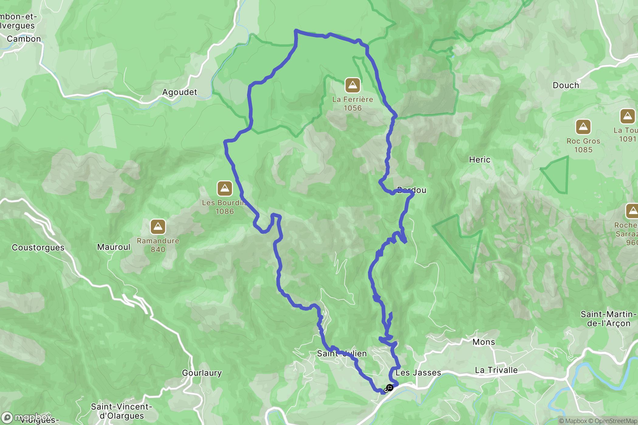 Saint-Julien : carte du parcours de randonnée - France