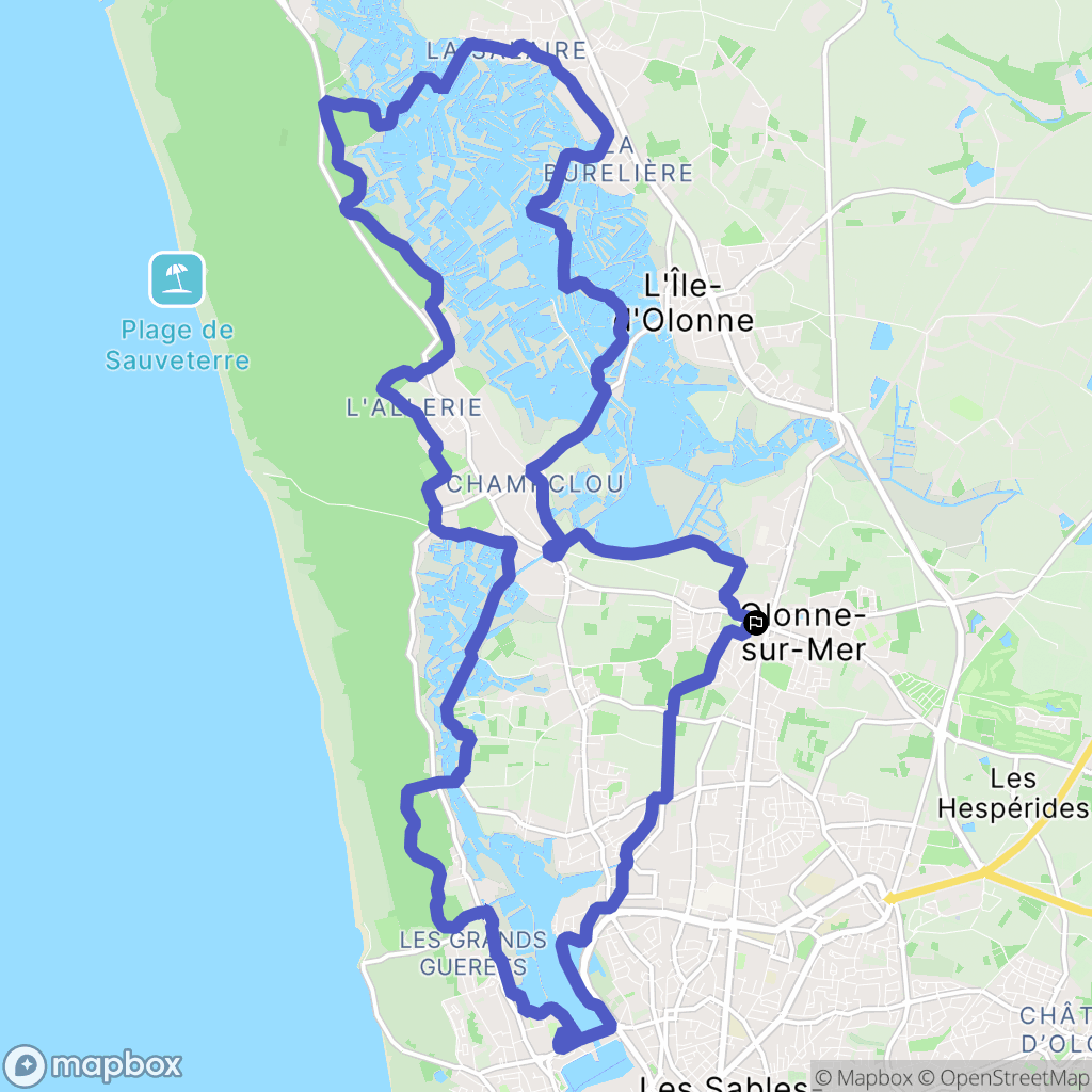 Les Sables-d'Olonne : carte du parcours de randonnée - France