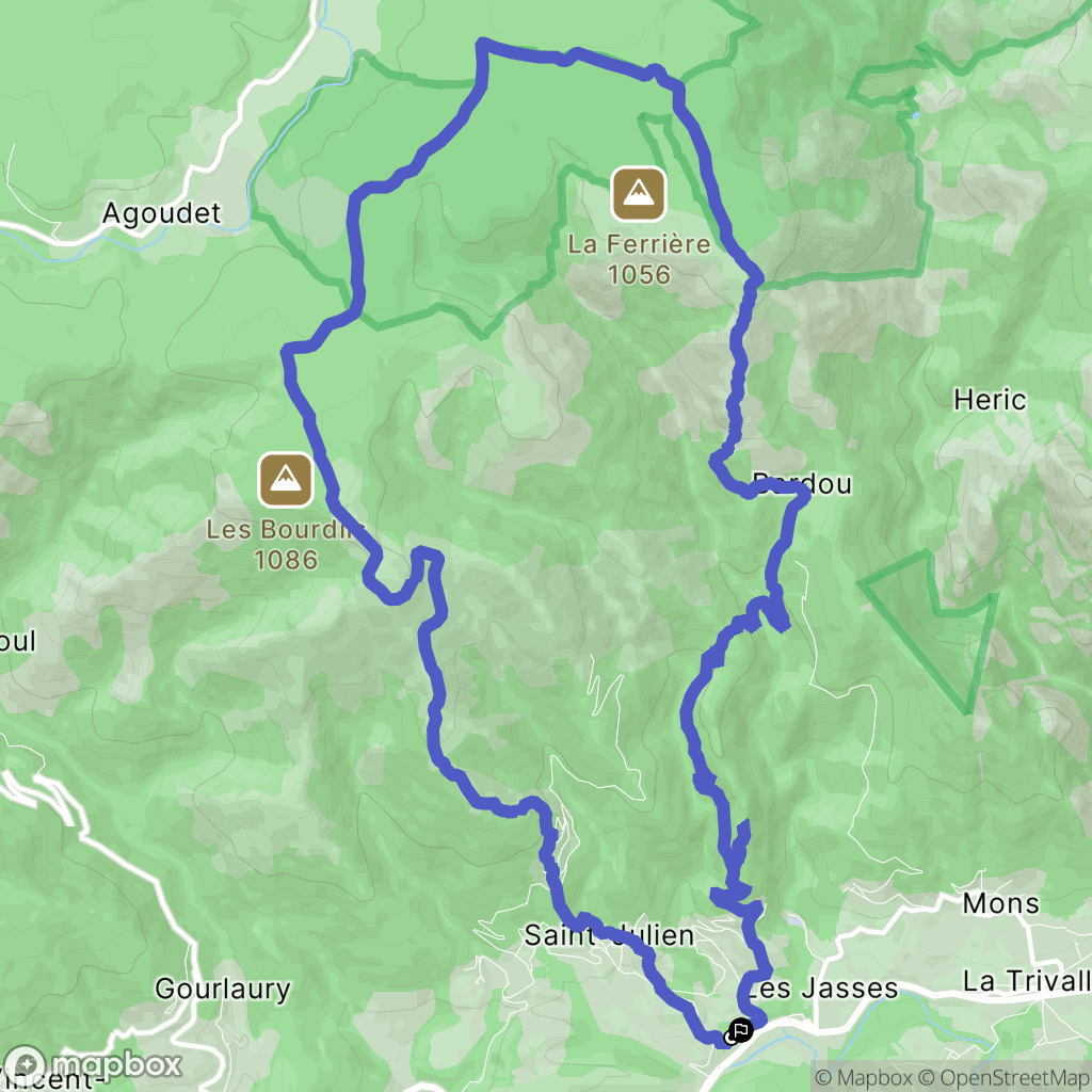 Saint-Julien : carte du parcours de randonnée - France