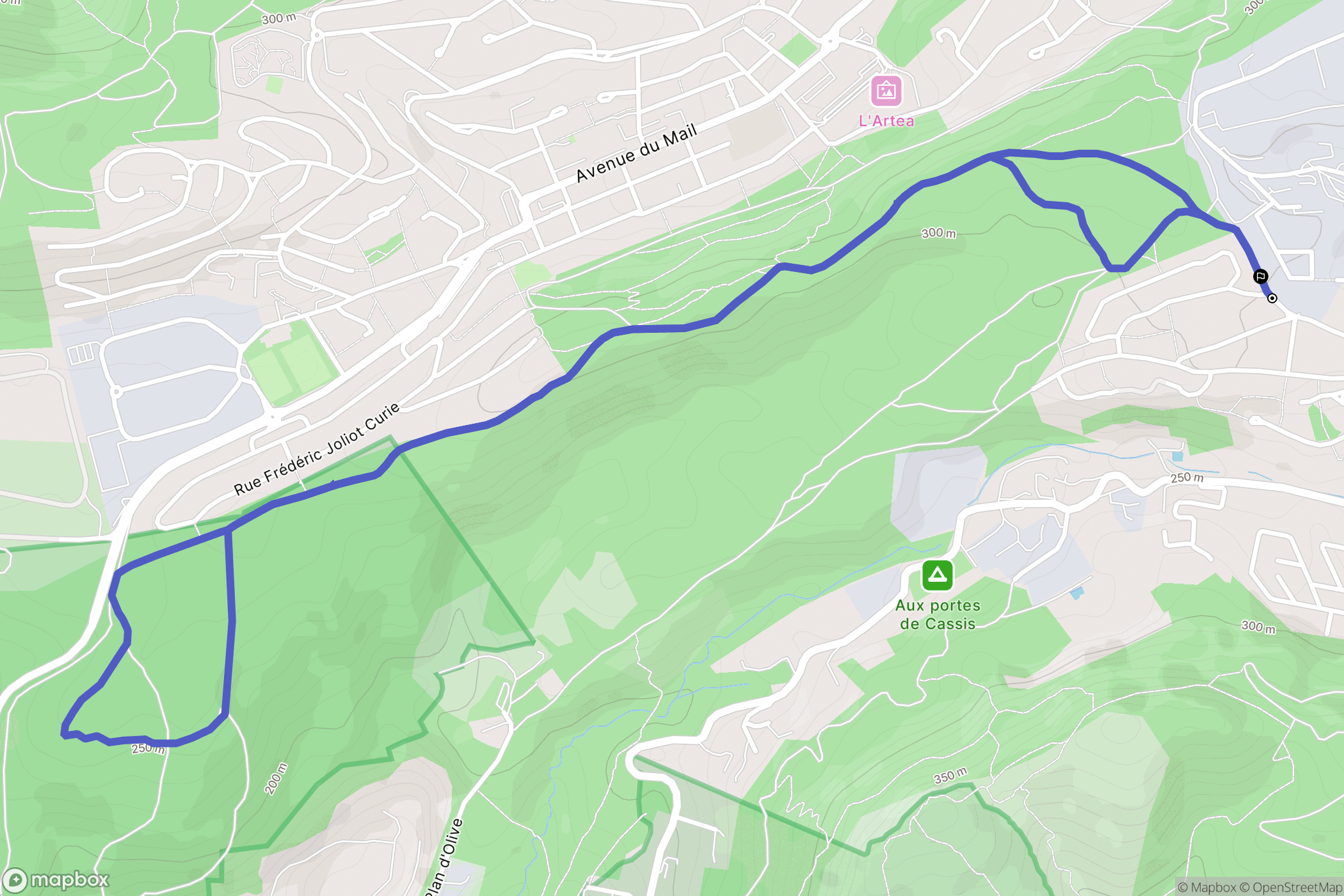 Roquefort-la-Bédoule : carte du parcours de randonnée - France