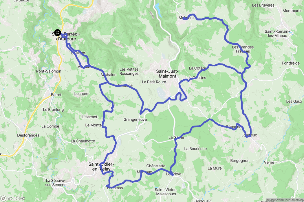Saint-Ferréol-d'Auroure : carte du parcours de randonnée - France