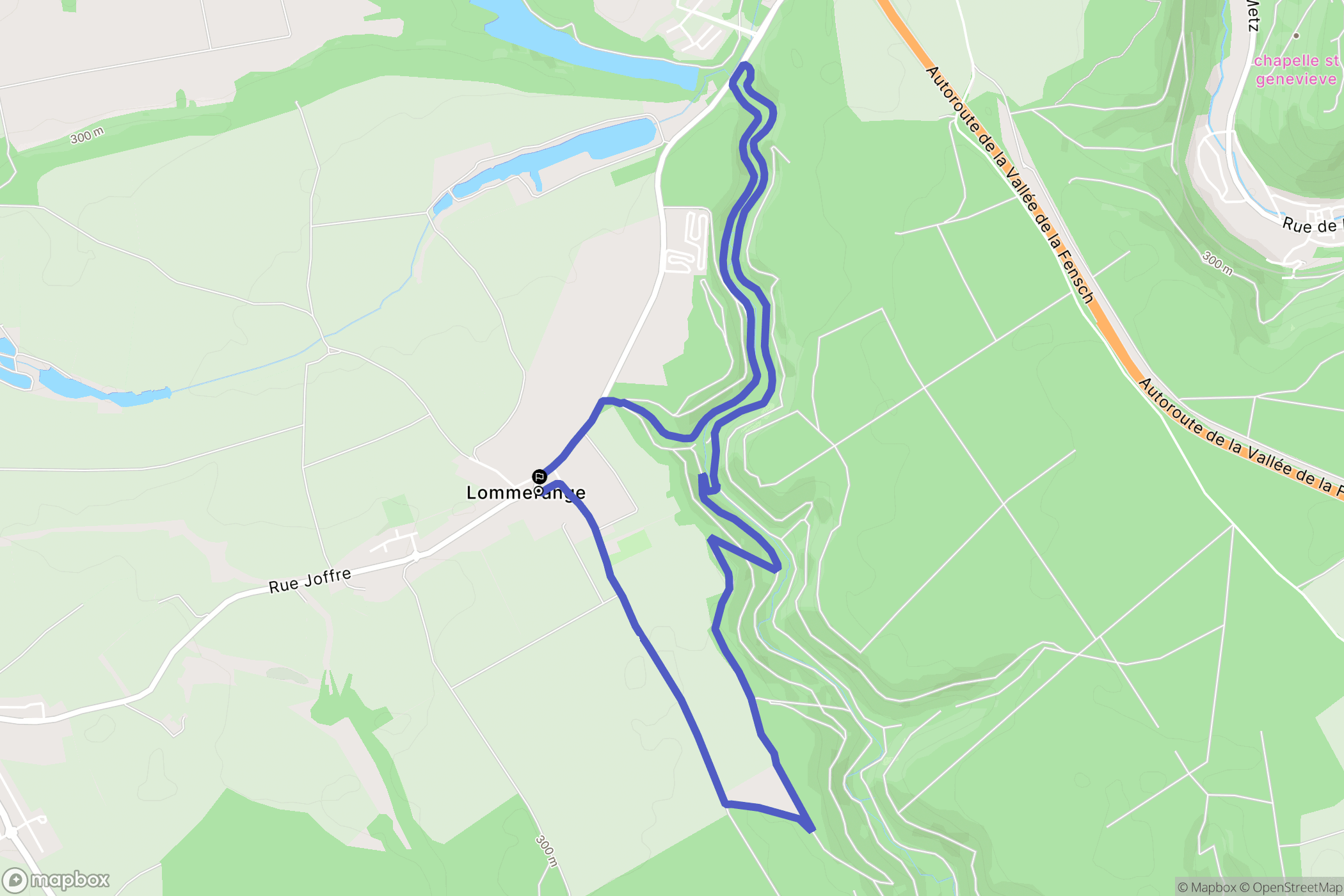 Lommerange : carte du parcours de randonnée - France
