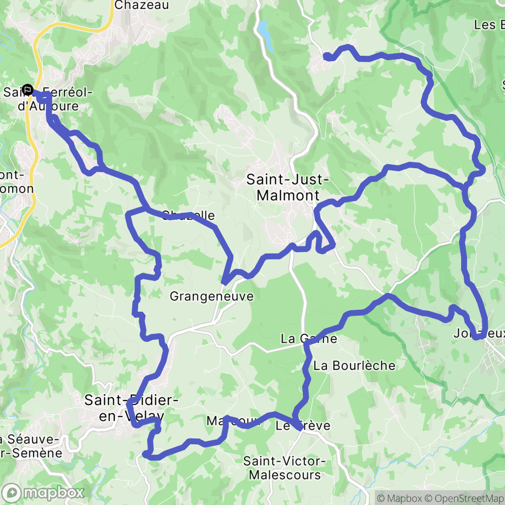 Saint-Ferréol-d'Auroure : carte du parcours de randonnée - France
