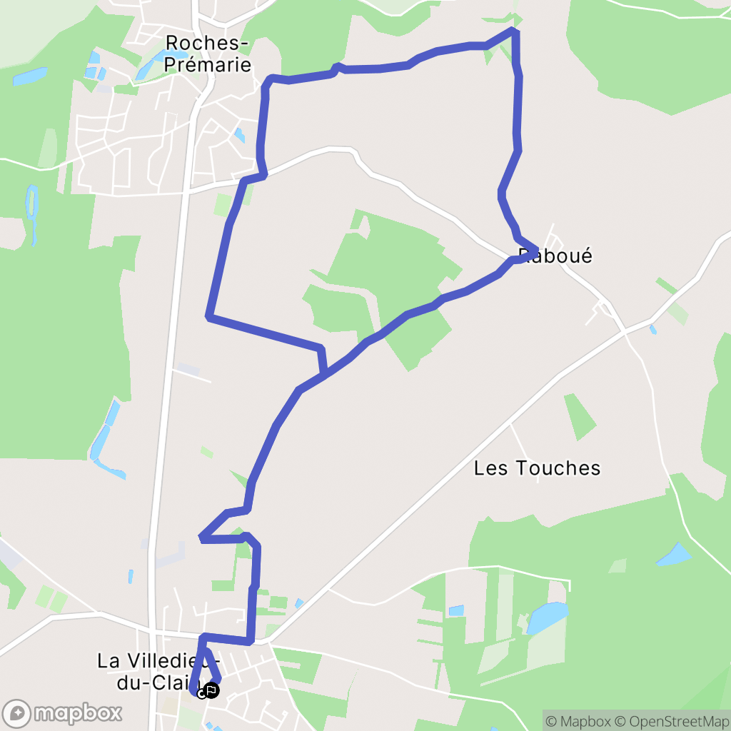 La Villedieu-du-Clain : carte du parcours de randonnée - France