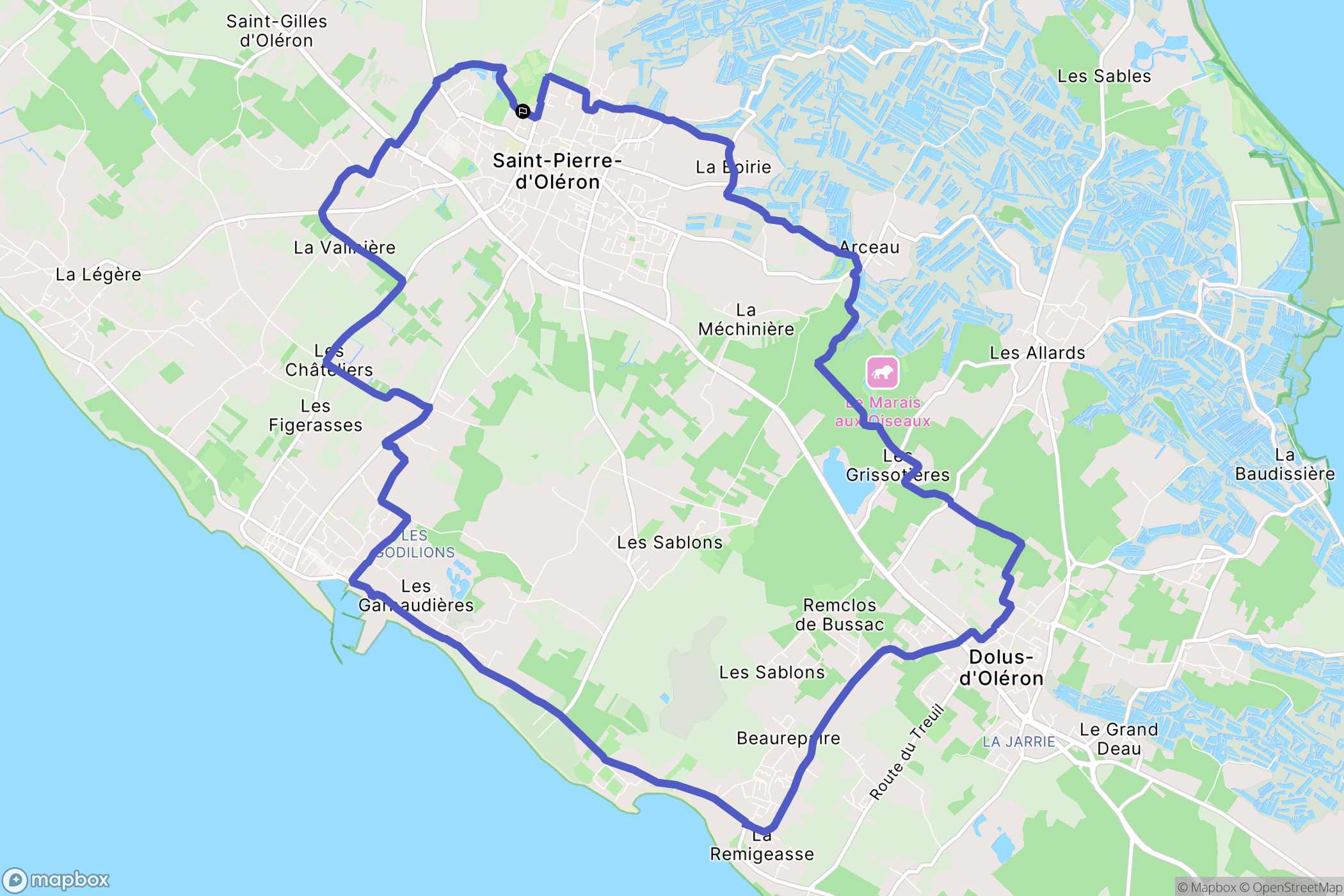 Saint-Pierre-d'Oléron : carte du parcours de randonnée - France