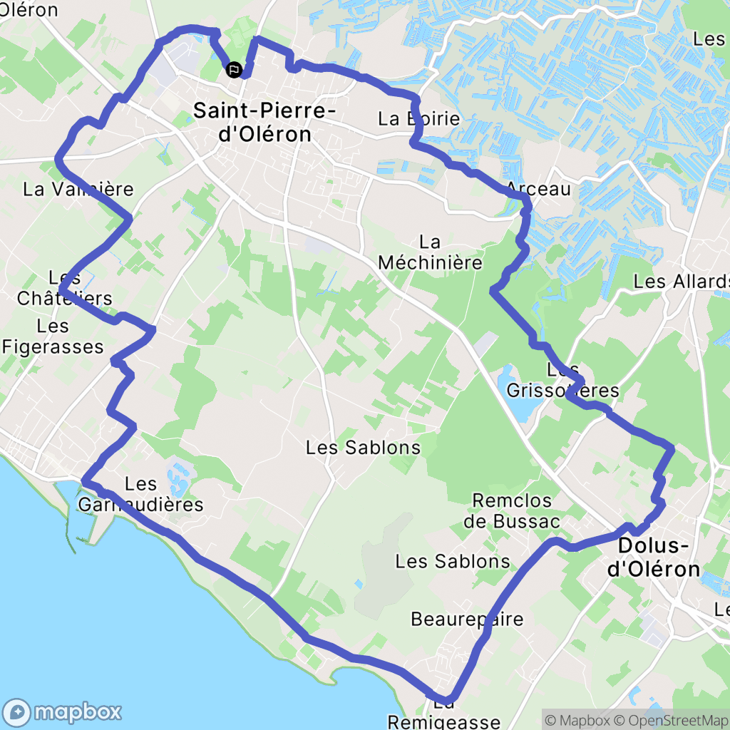 Saint-Pierre-d'Oléron : carte du parcours de randonnée - France