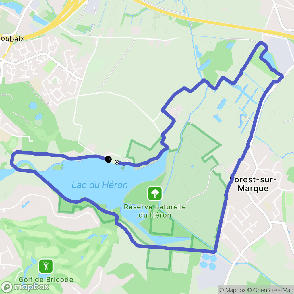 Villeneuve-d'Ascq : carte du parcours de randonnée - France