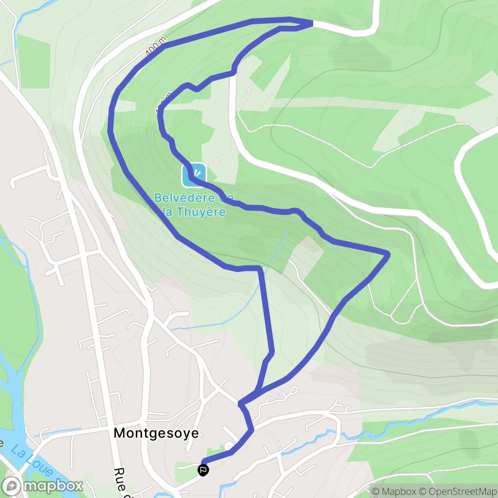 Montgesoye : carte du parcours de randonnée - France