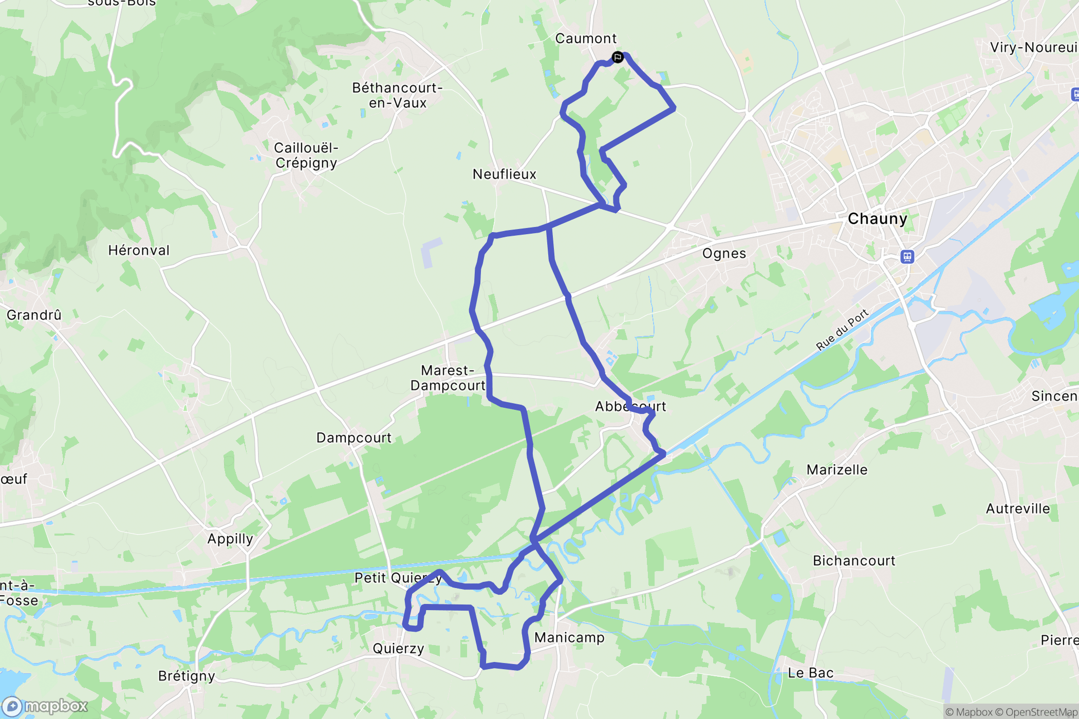 Caumont : carte du parcours de randonnée - France