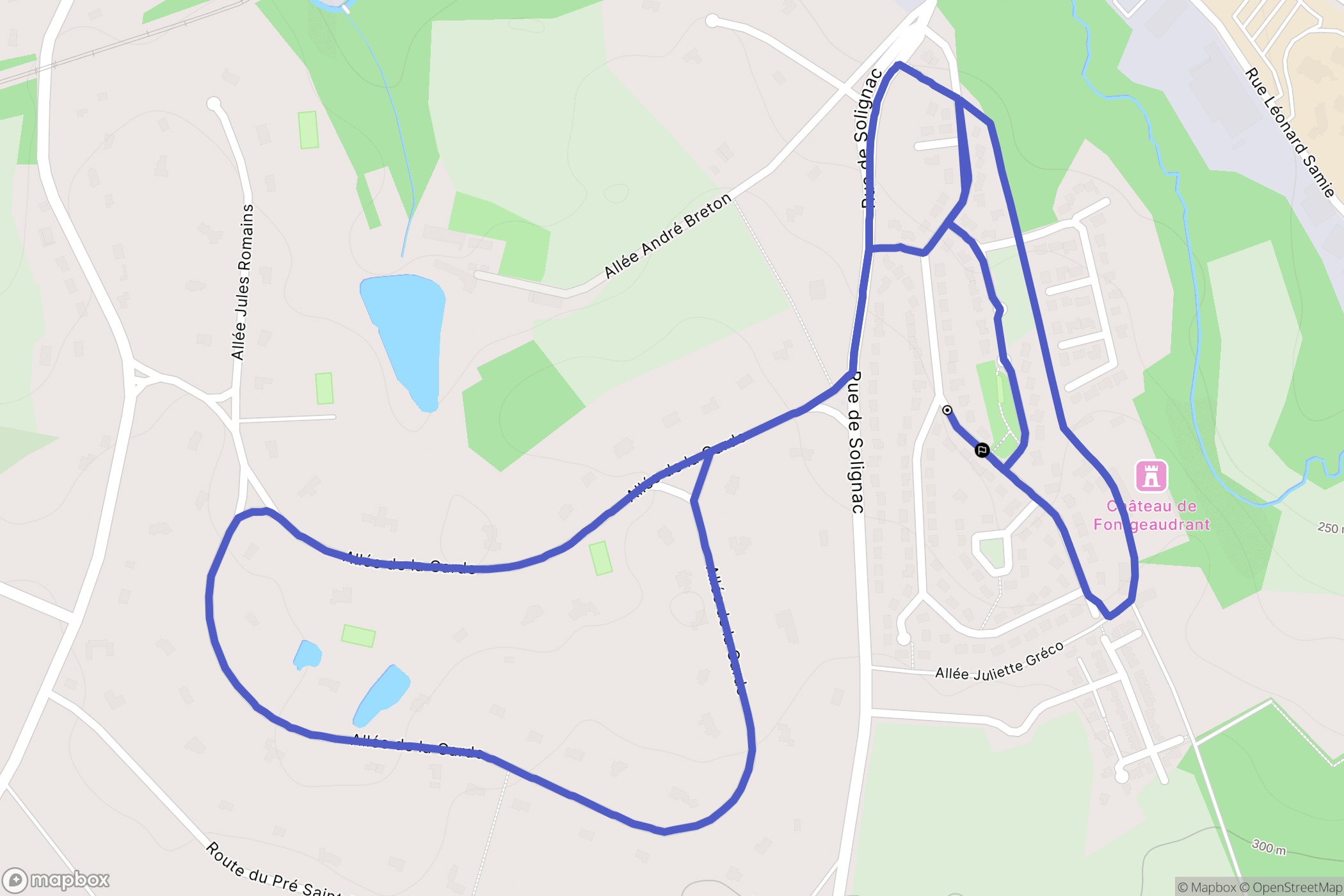 Limoges : carte du parcours de randonnée - France