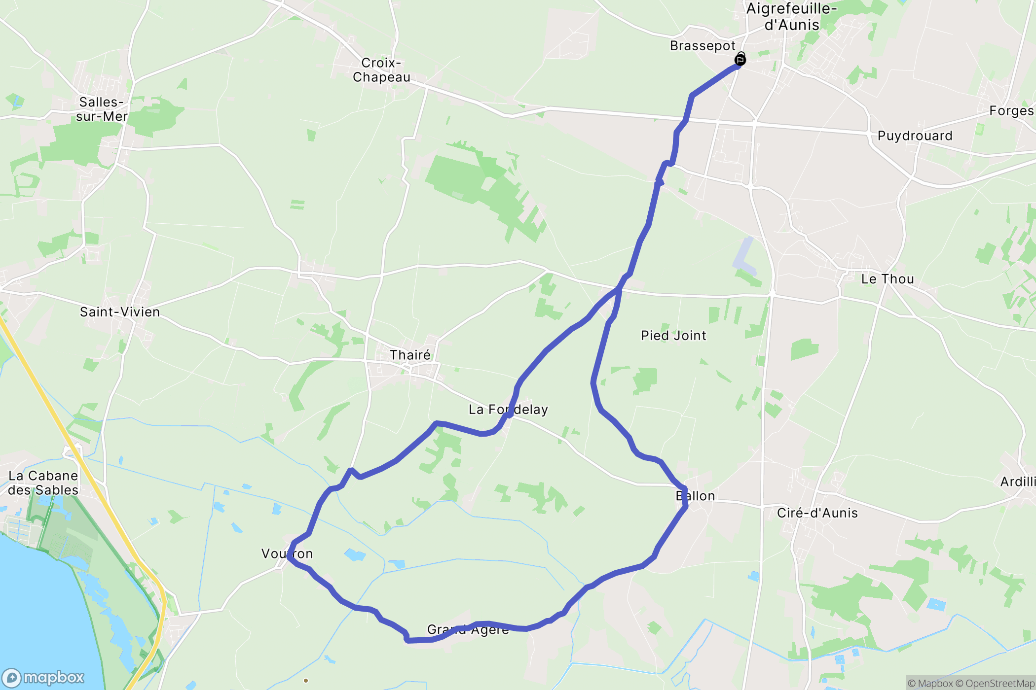 Aigrefeuille-d'Aunis : carte du parcours de randonnée - France
