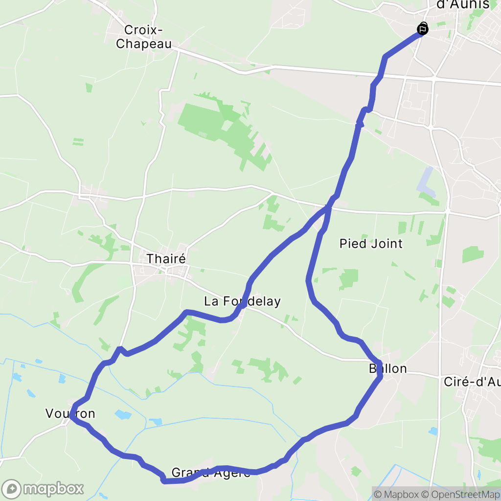Aigrefeuille-d'Aunis : carte du parcours de randonnée - France