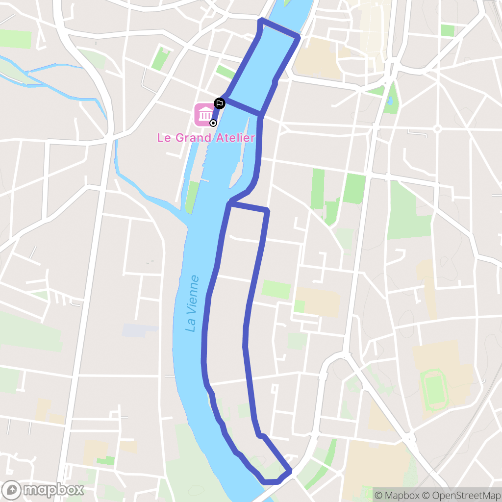 Châtellerault : carte du parcours de randonnée - France