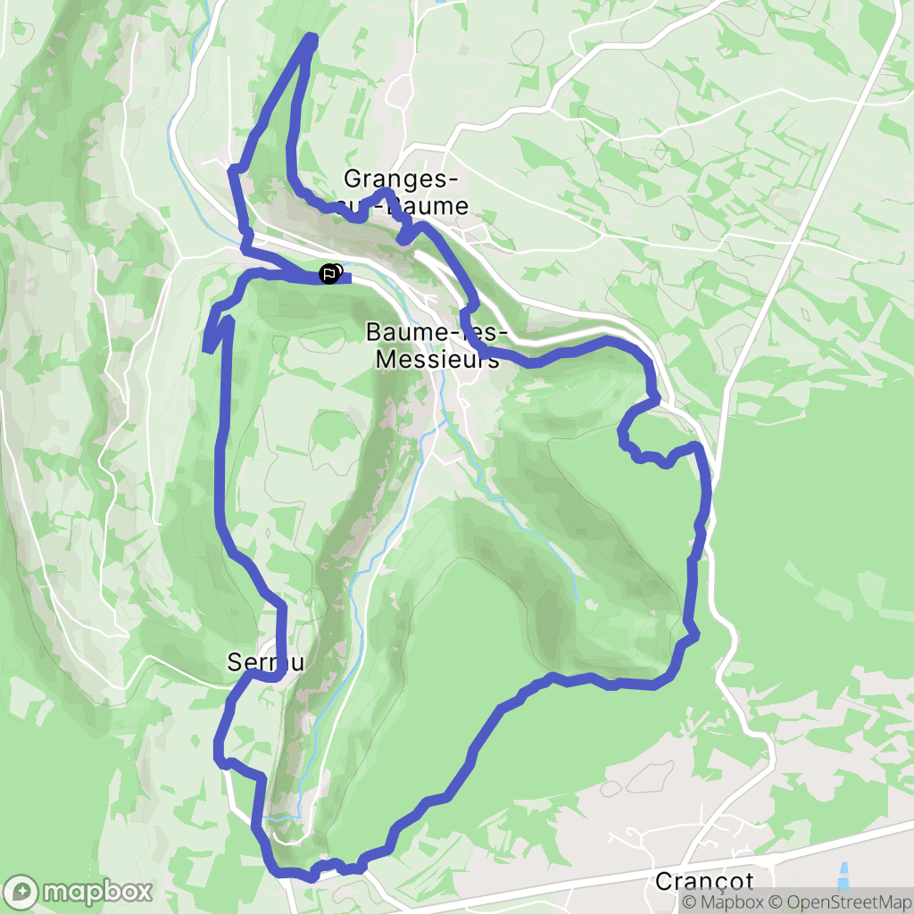 Baume-les-Messieurs : carte du parcours de randonnée - France