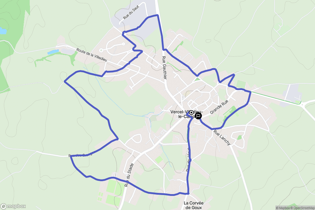 Vercel-Villedieu-le-Camp : carte du parcours de randonnée - France