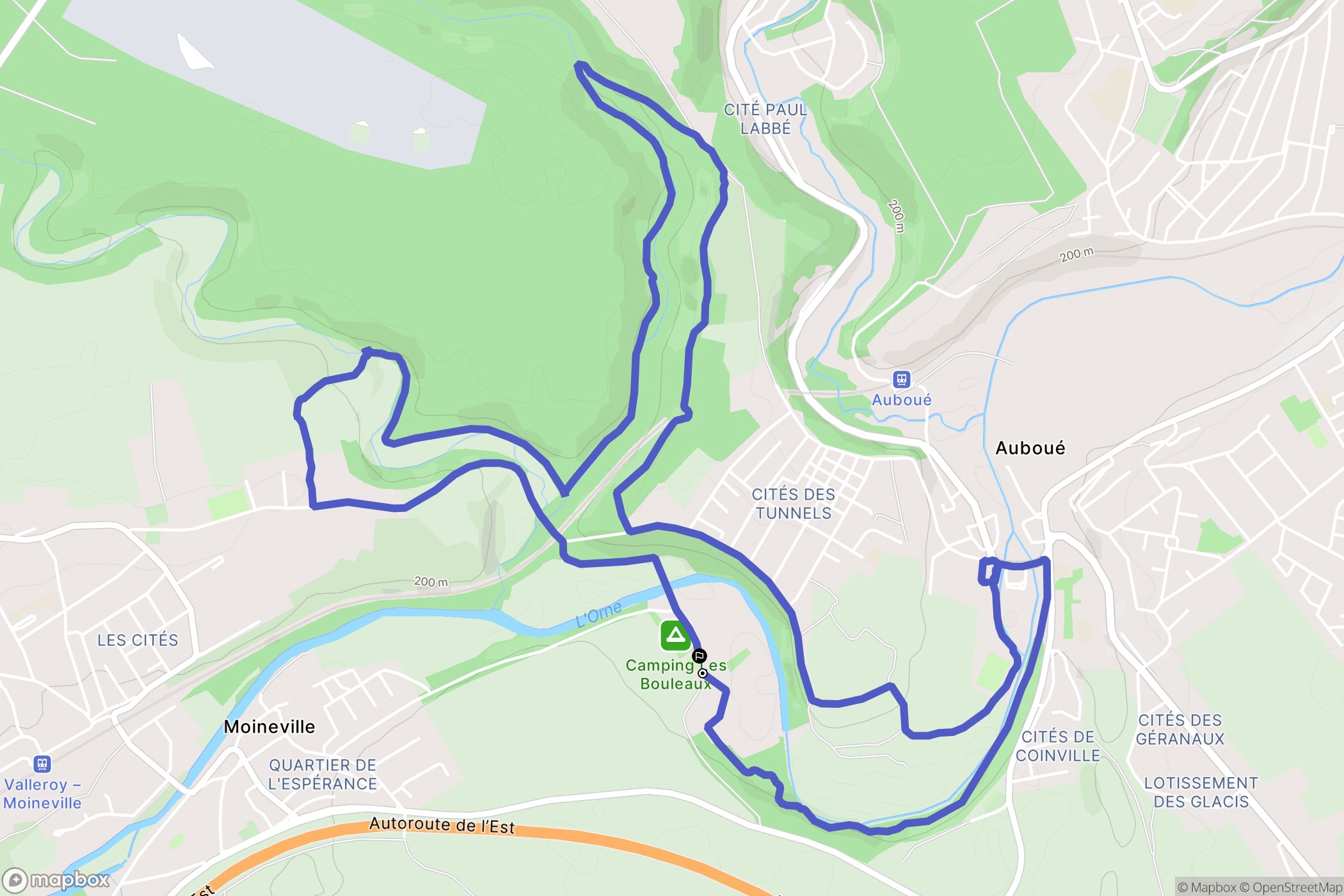 Moineville : carte du parcours de randonnée - France