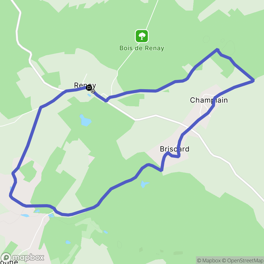 Renay : carte du parcours de randonnée - France
