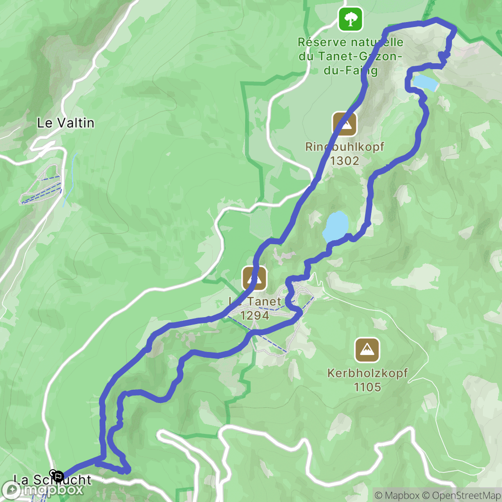 Le Valtin : carte du parcours de randonnée - France