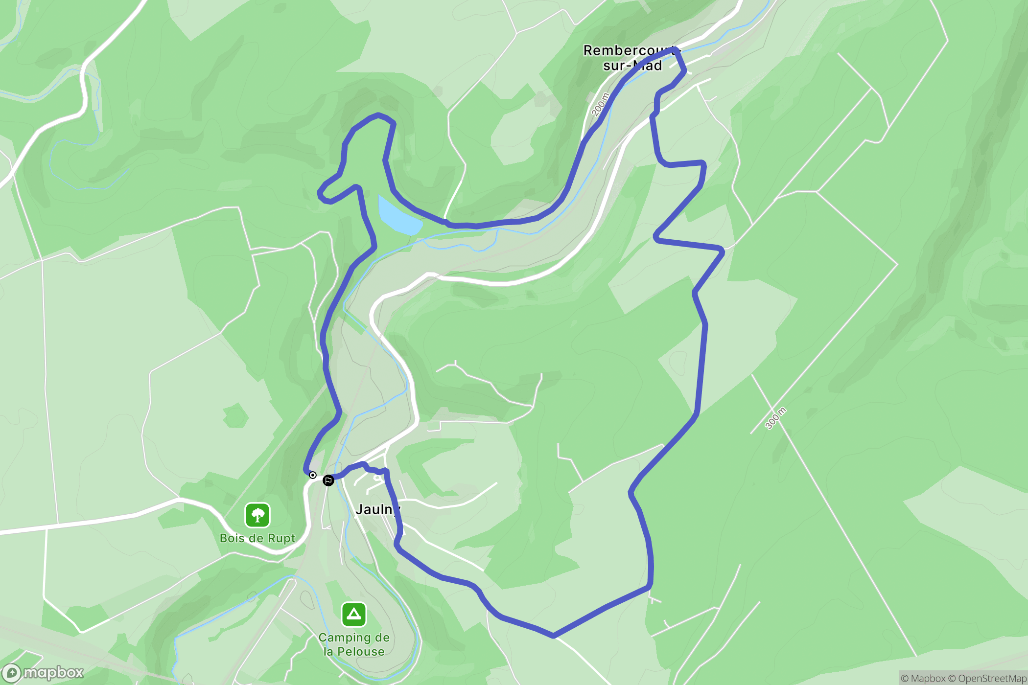 Jaulny : carte du parcours de randonnée - France