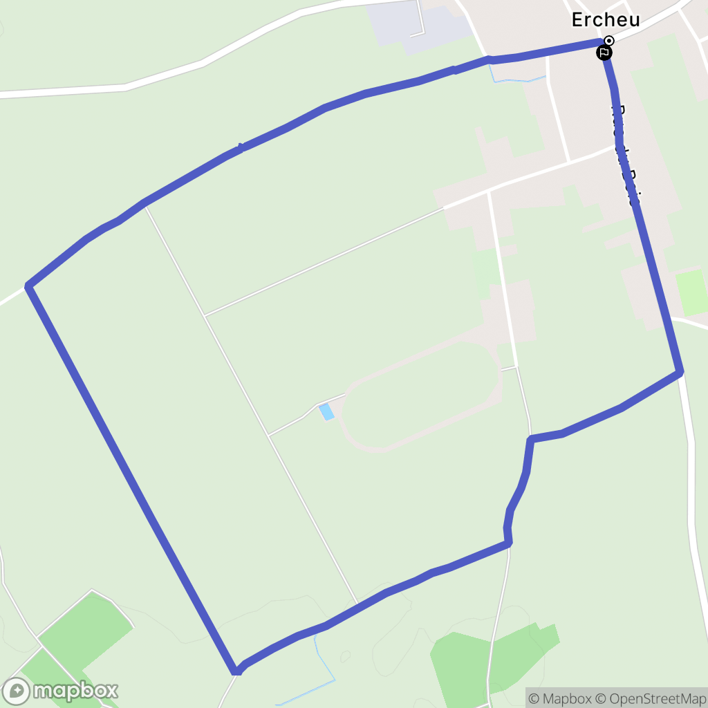 Ercheu : carte du parcours de randonnée - France
