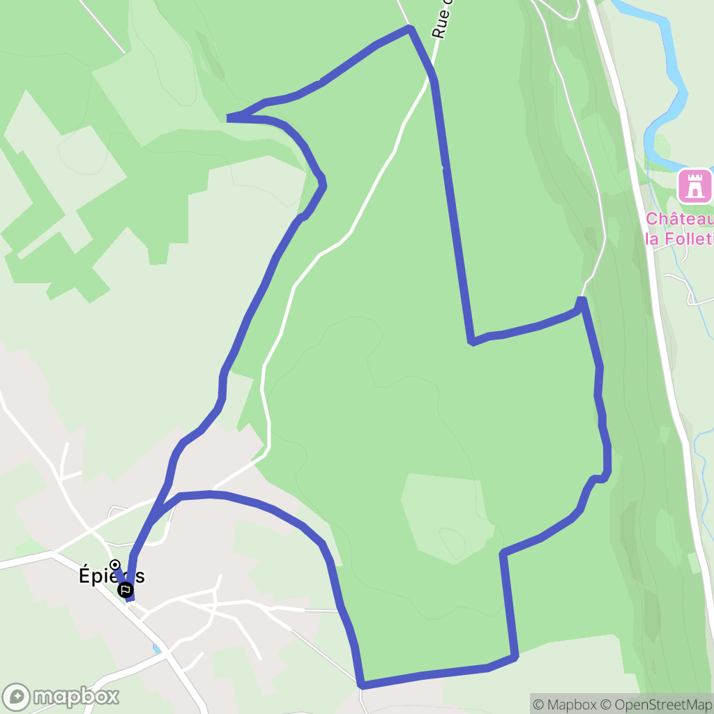 Épieds : carte du parcours de randonnée - France