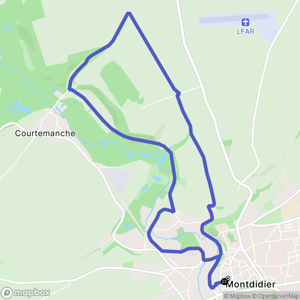 Montdidier : carte du parcours de randonnée - France