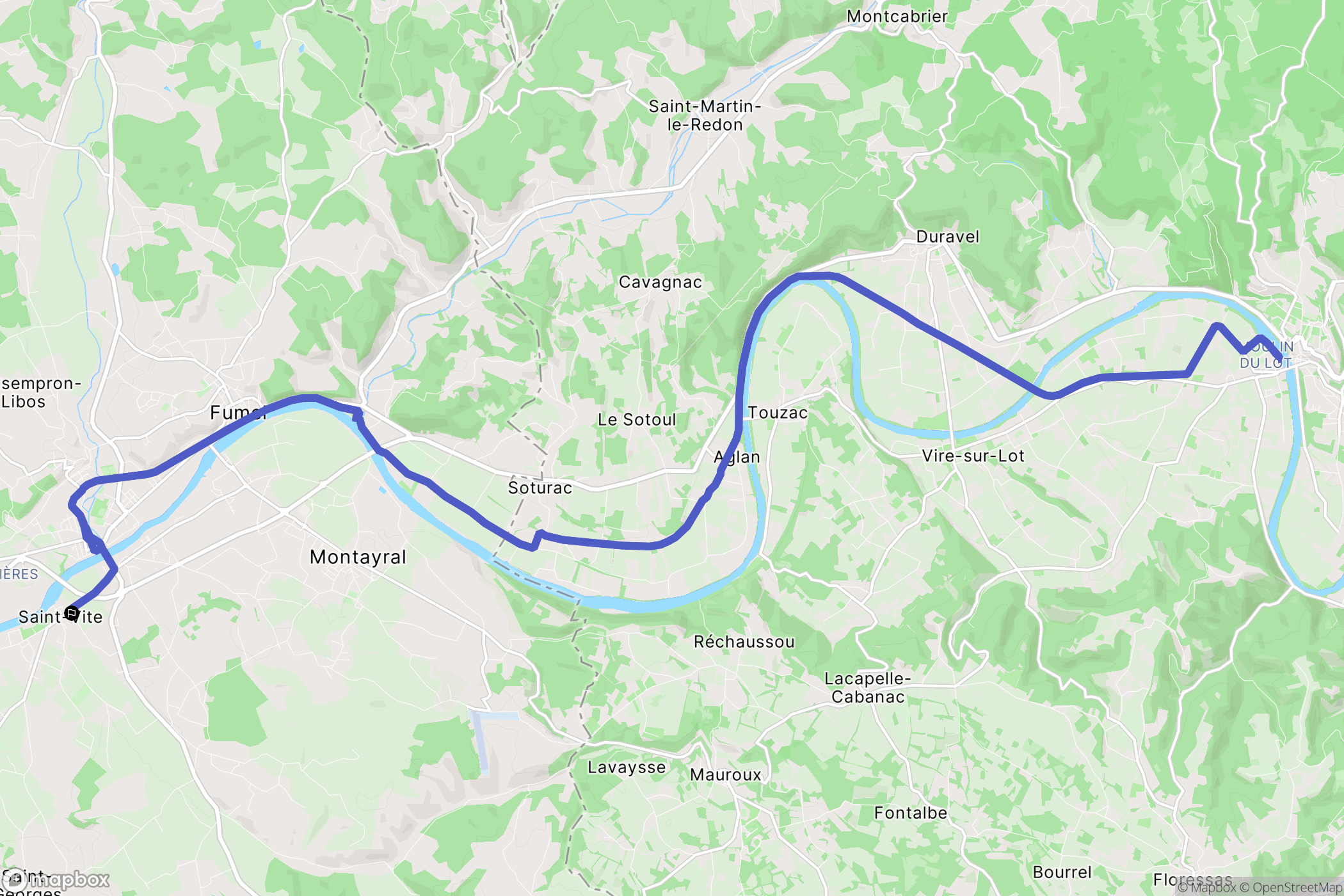 Saint-Vite : carte du parcours de randonnée - France