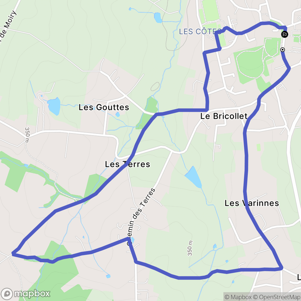 Lentilly : carte du parcours de randonnée - France