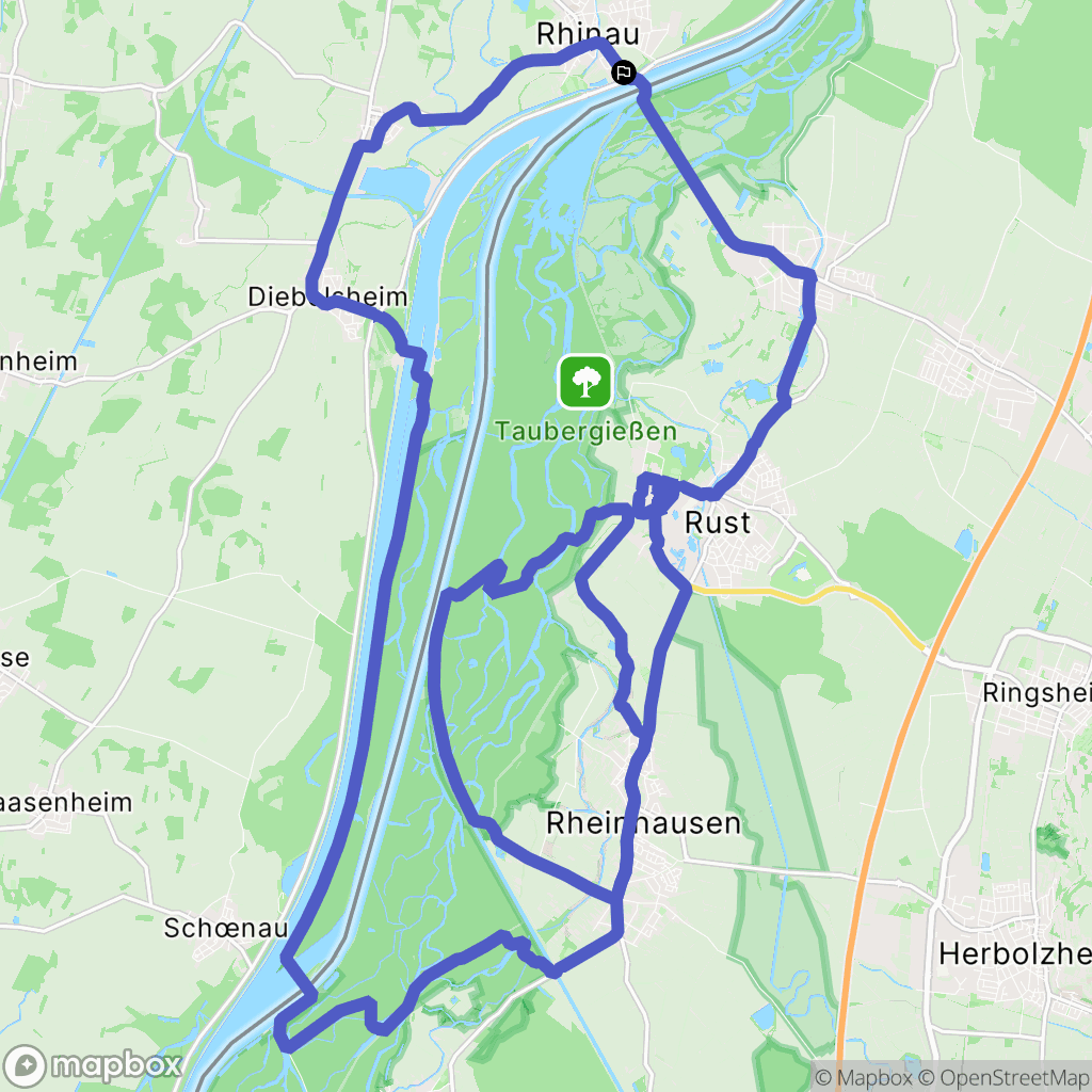 Rhinau : carte du parcours de randonnée - France