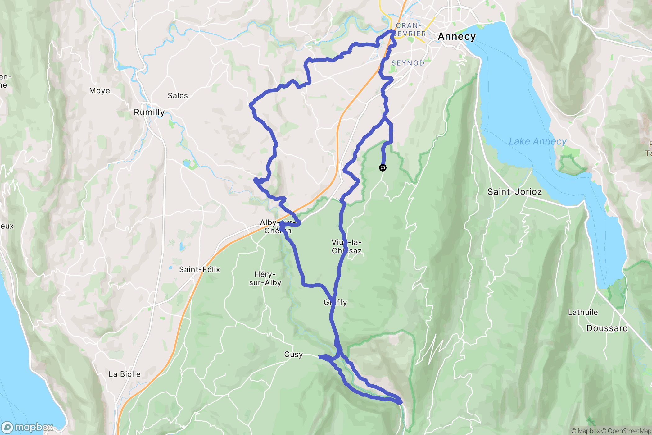 Quintal : carte du parcours de randonnée - France