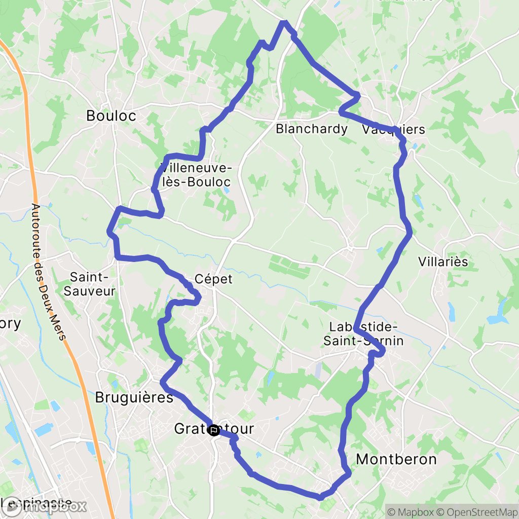 Gratentour : carte du parcours de randonnée - France