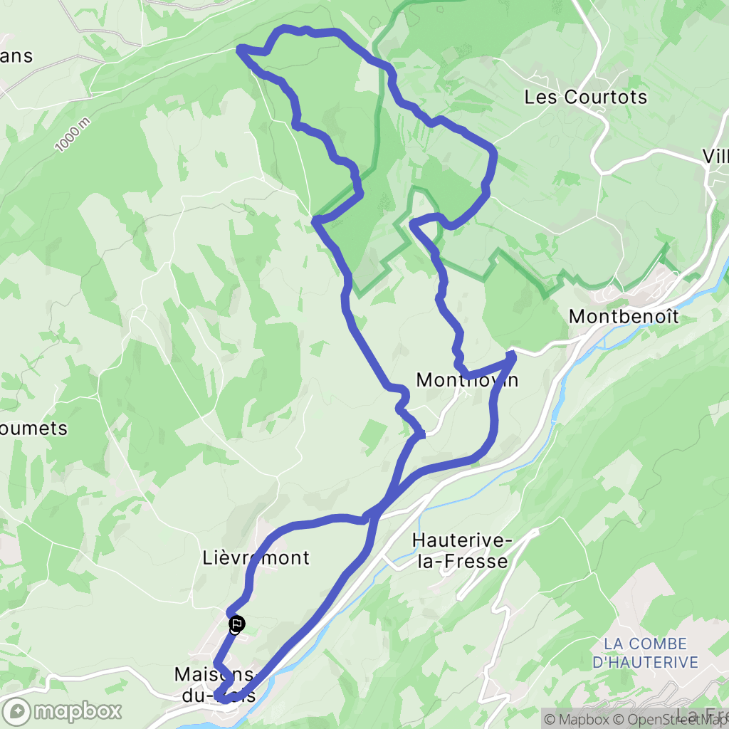 Maisons-du-Bois-Lièvremont : carte du parcours de randonnée - France