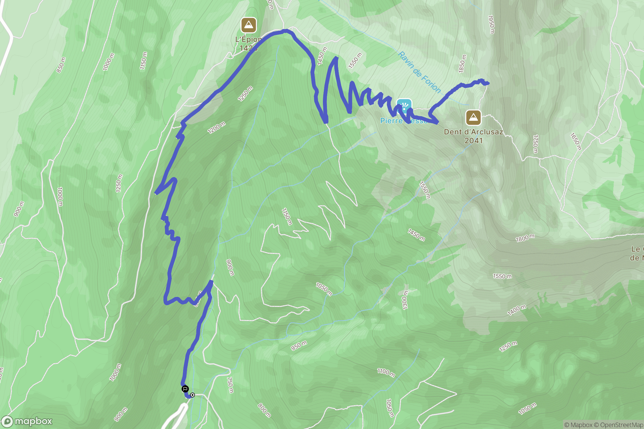 Saint-Pierre-d'Albigny : carte du parcours de randonnée - France
