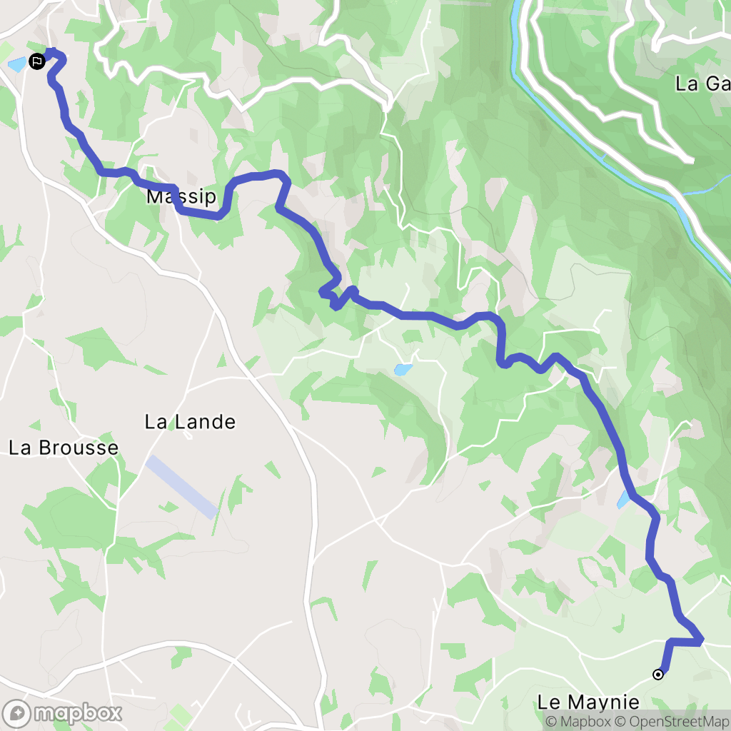 Golinhac : carte du parcours de randonnée - France