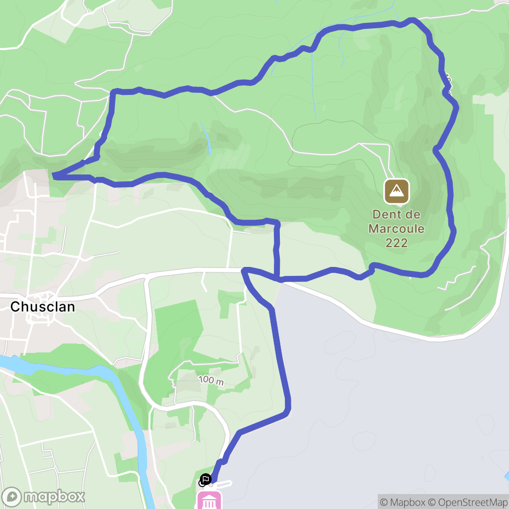 Chusclan : carte du parcours de randonnée - France