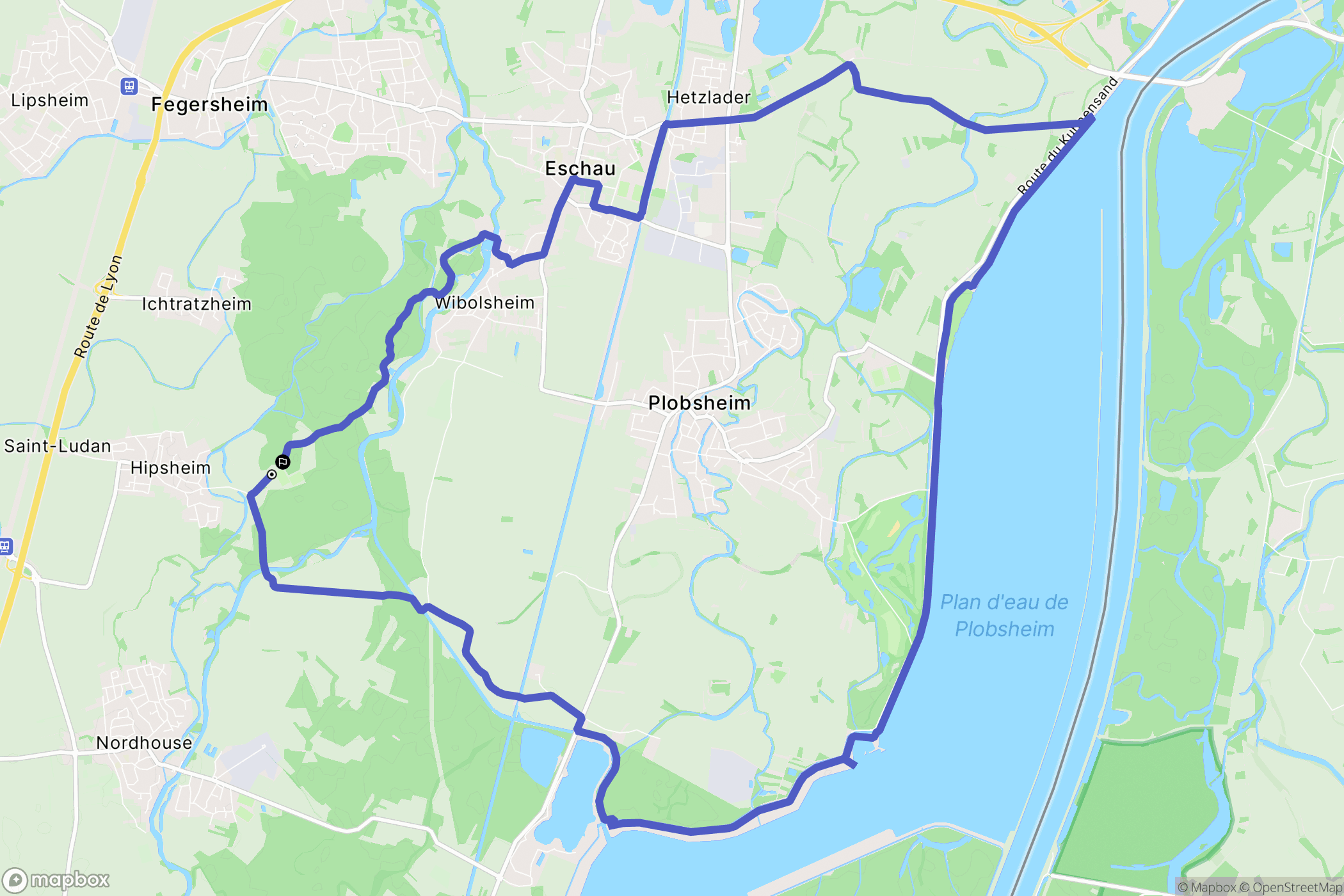 Hipsheim : carte du parcours de randonnée - France