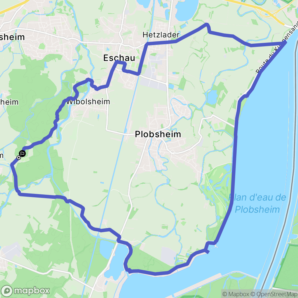 Hipsheim : carte du parcours de randonnée - France