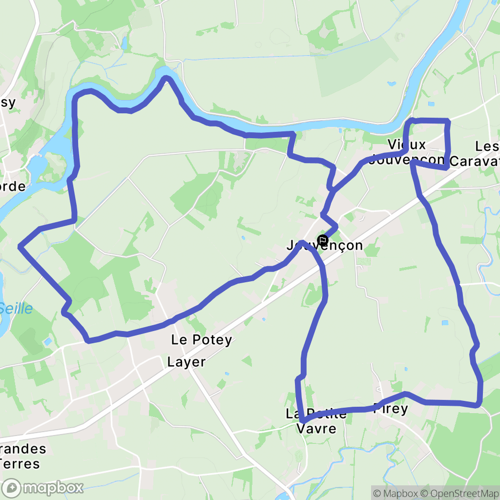 Jouvençon : carte du parcours de randonnée - France