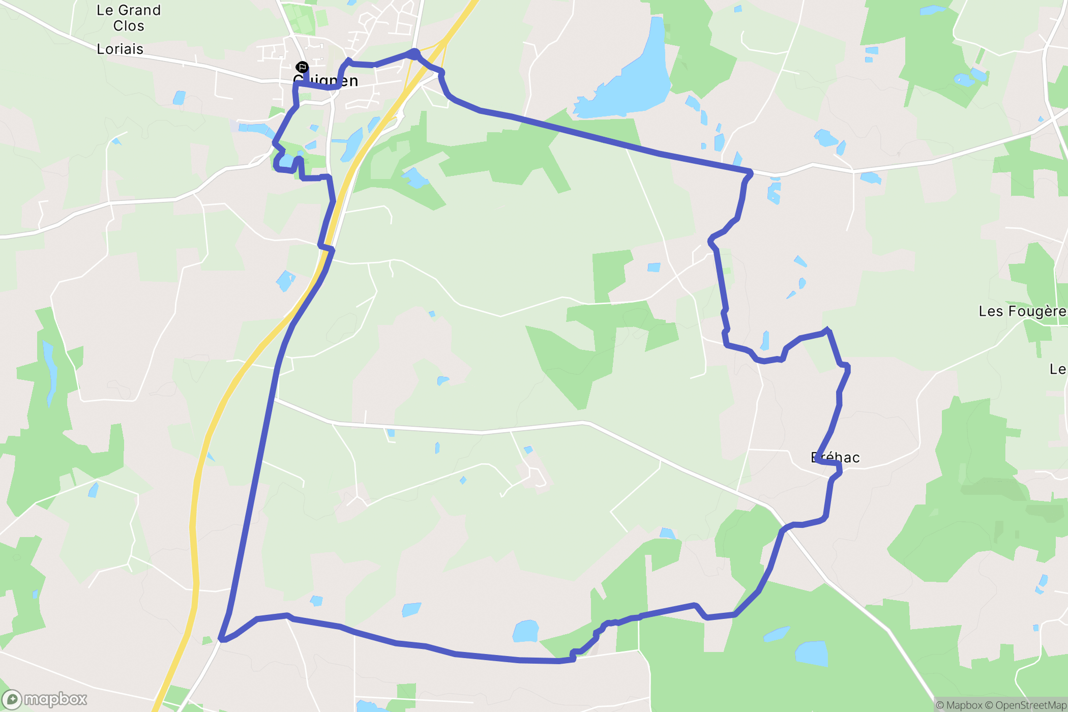 Guignen : carte du parcours de randonnée - France