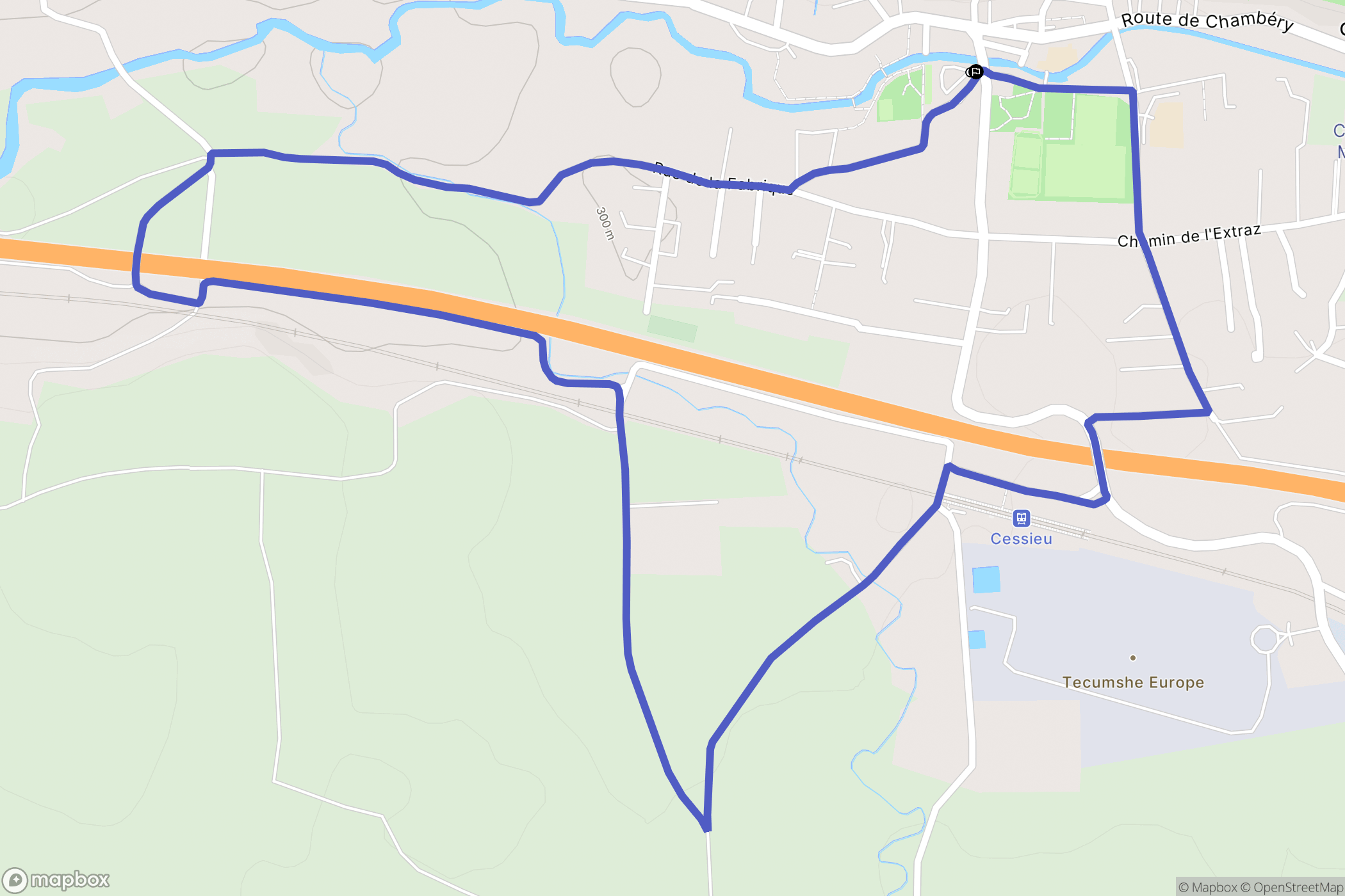 Cessieu : carte du parcours de randonnée - France