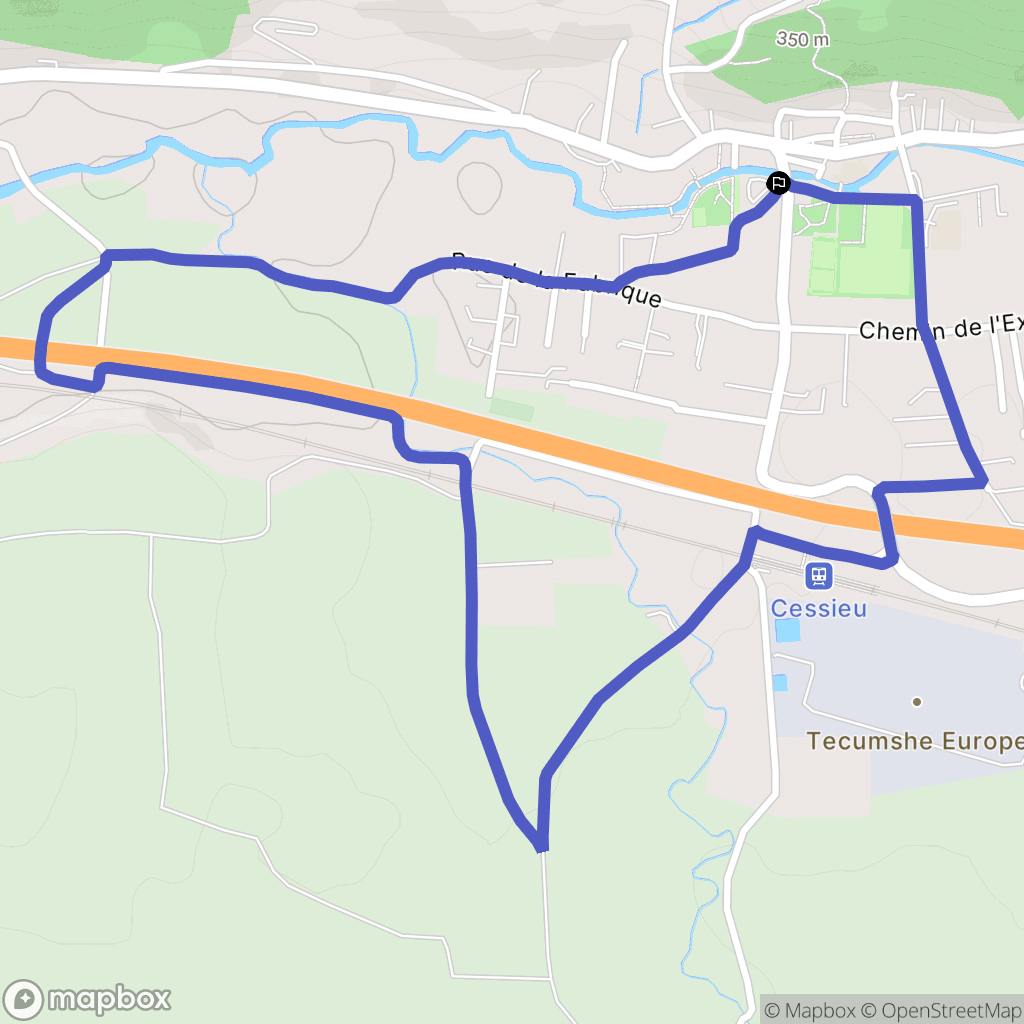 Cessieu : carte du parcours de randonnée - France