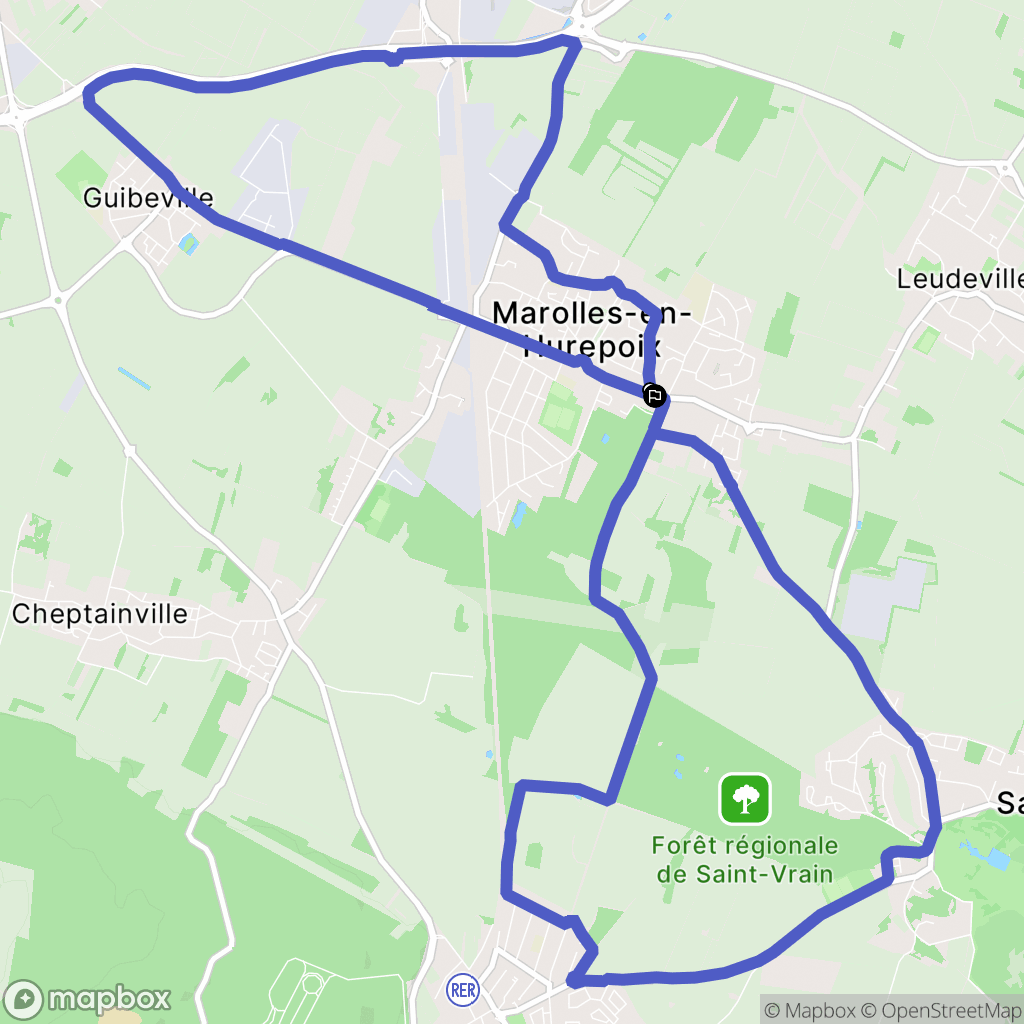 Marolles-en-Hurepoix : carte du parcours de randonnée - France