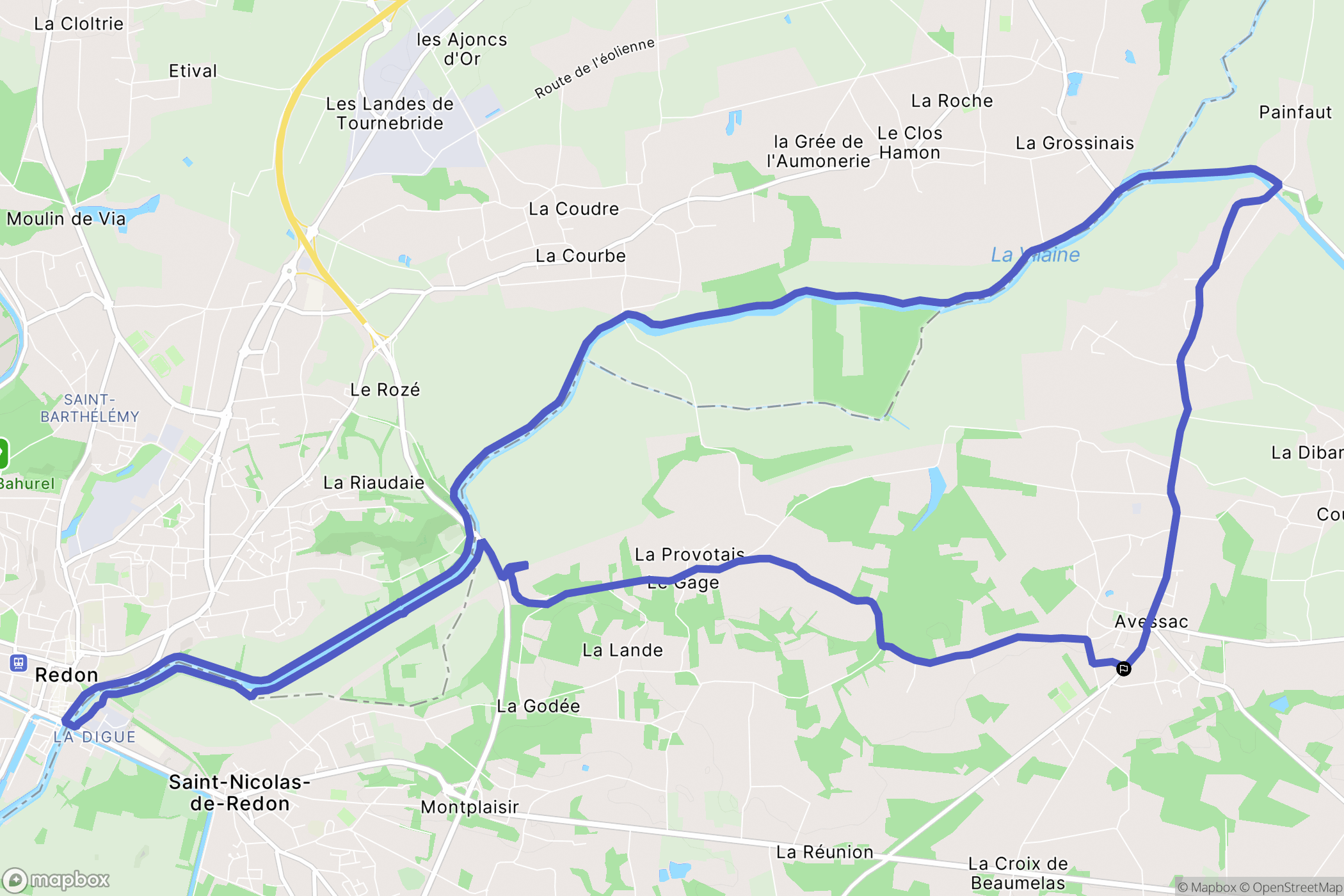 Avessac : carte du parcours de randonnée - France