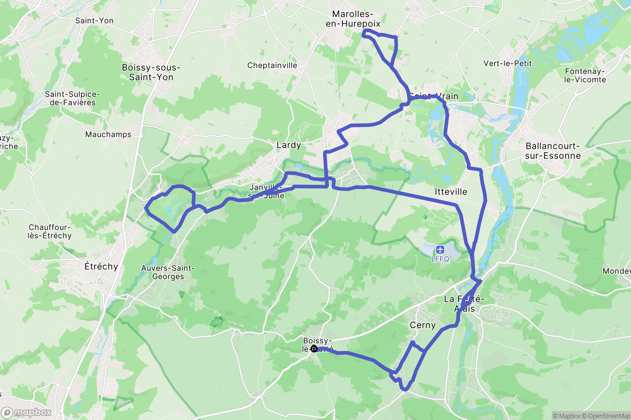 Boissy-le-Cutté : carte du parcours de randonnée - France