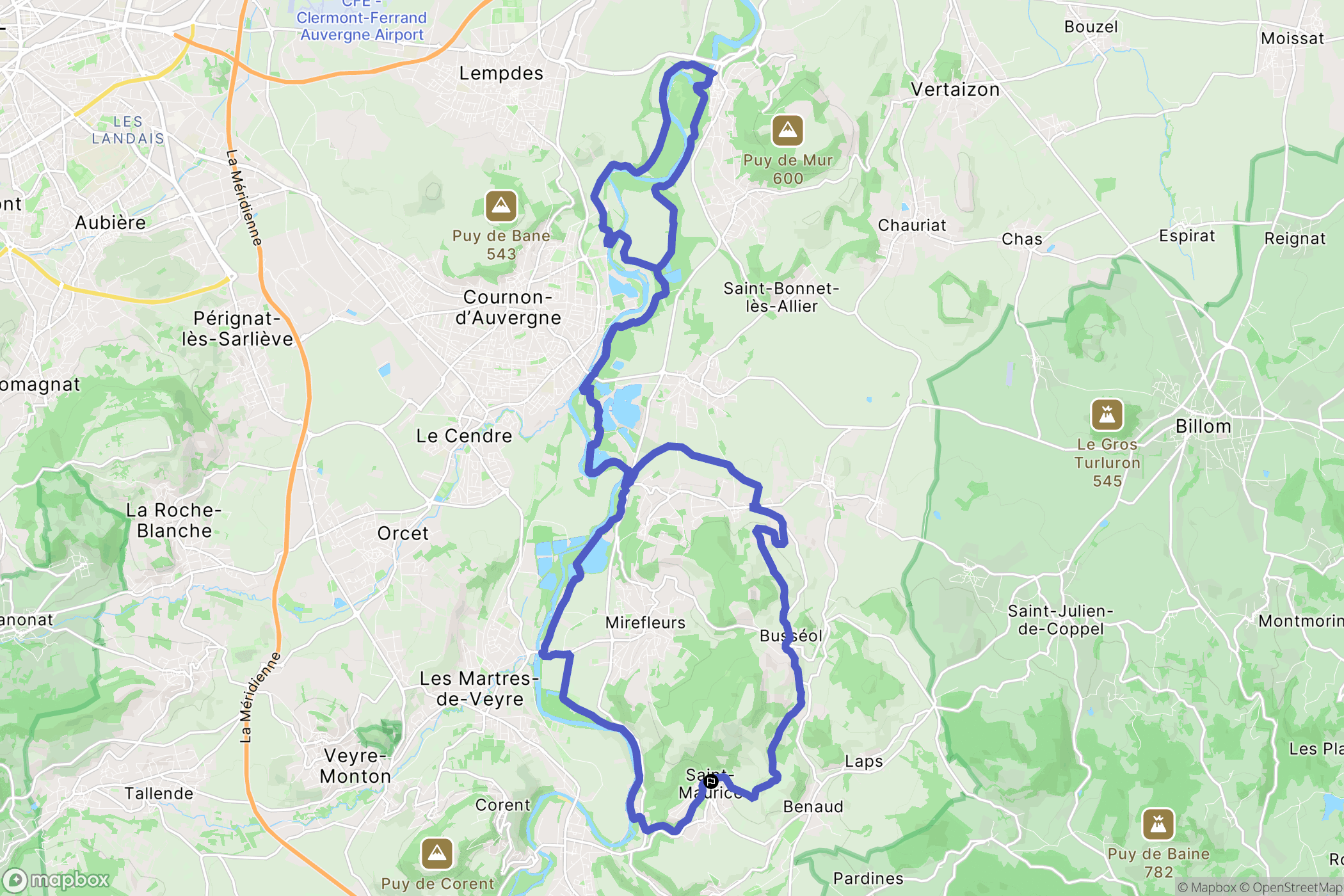Saint-Maurice : carte du parcours de randonnée - France