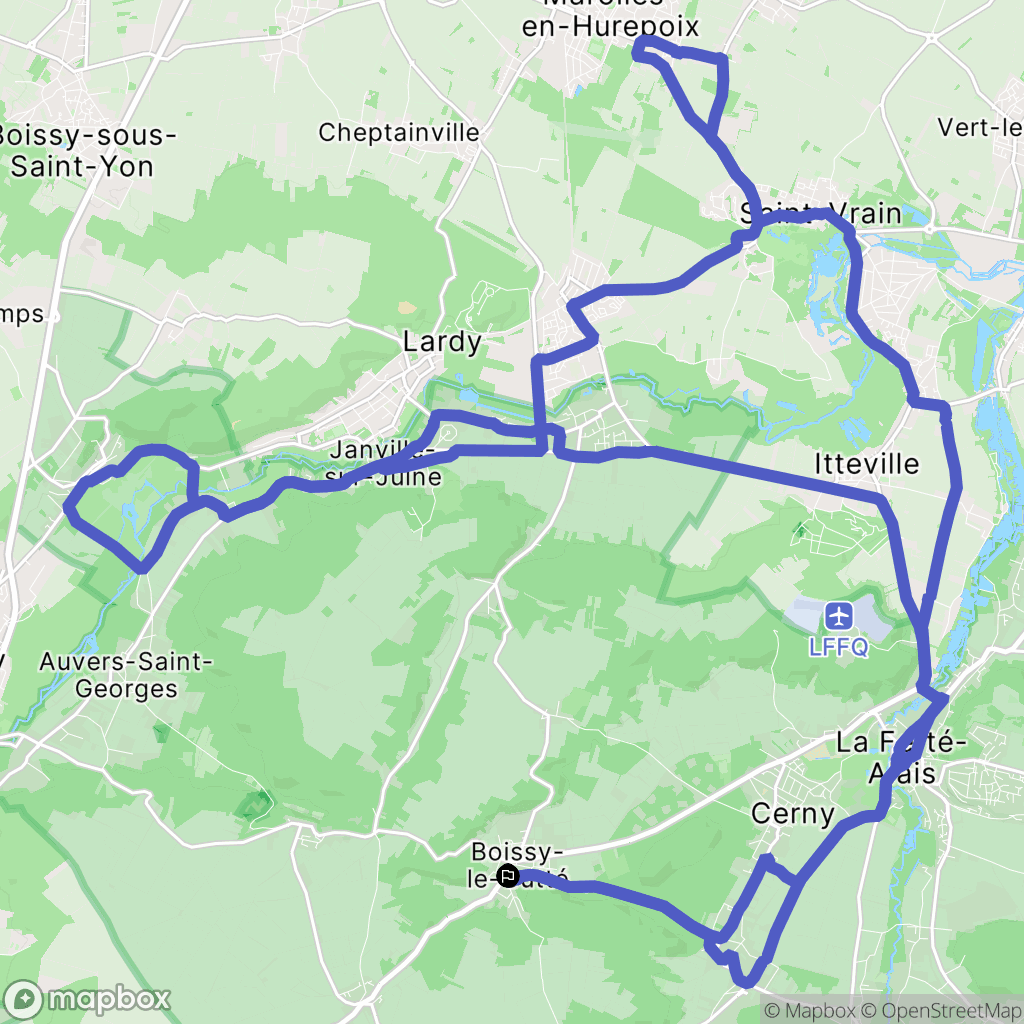 Boissy-le-Cutté : carte du parcours de randonnée - France