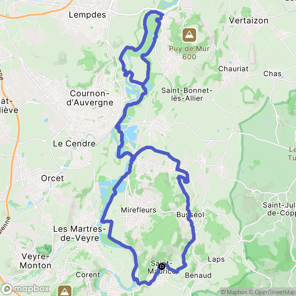 Saint-Maurice : carte du parcours de randonnée - France