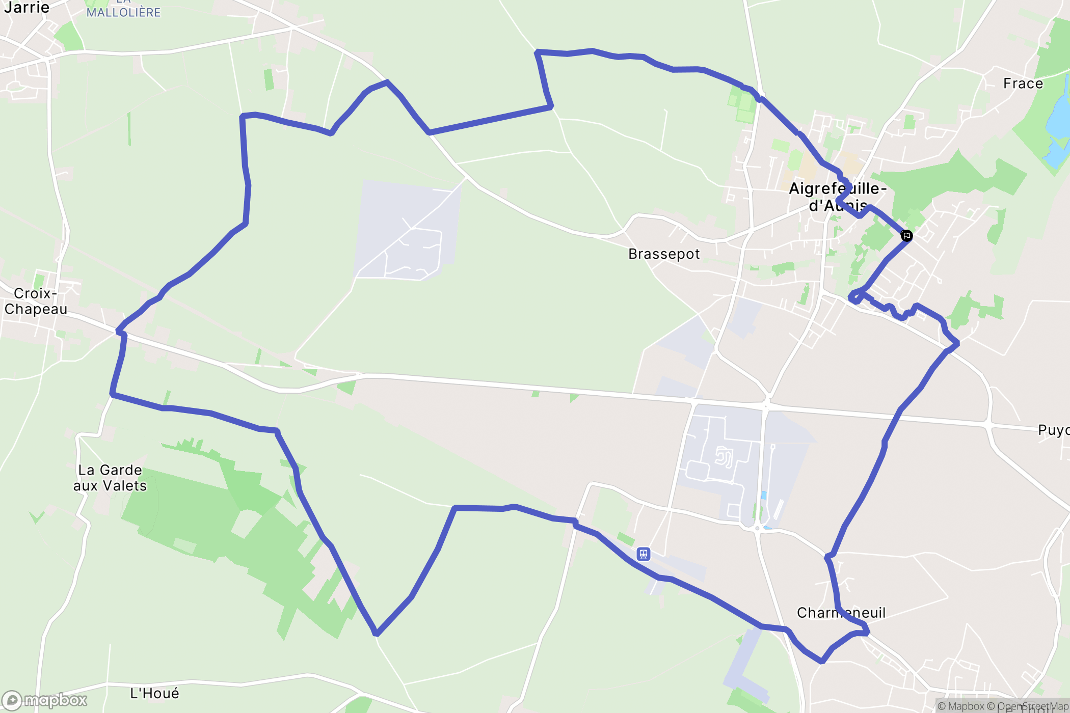 Aigrefeuille-d'Aunis : carte du parcours de randonnée - France