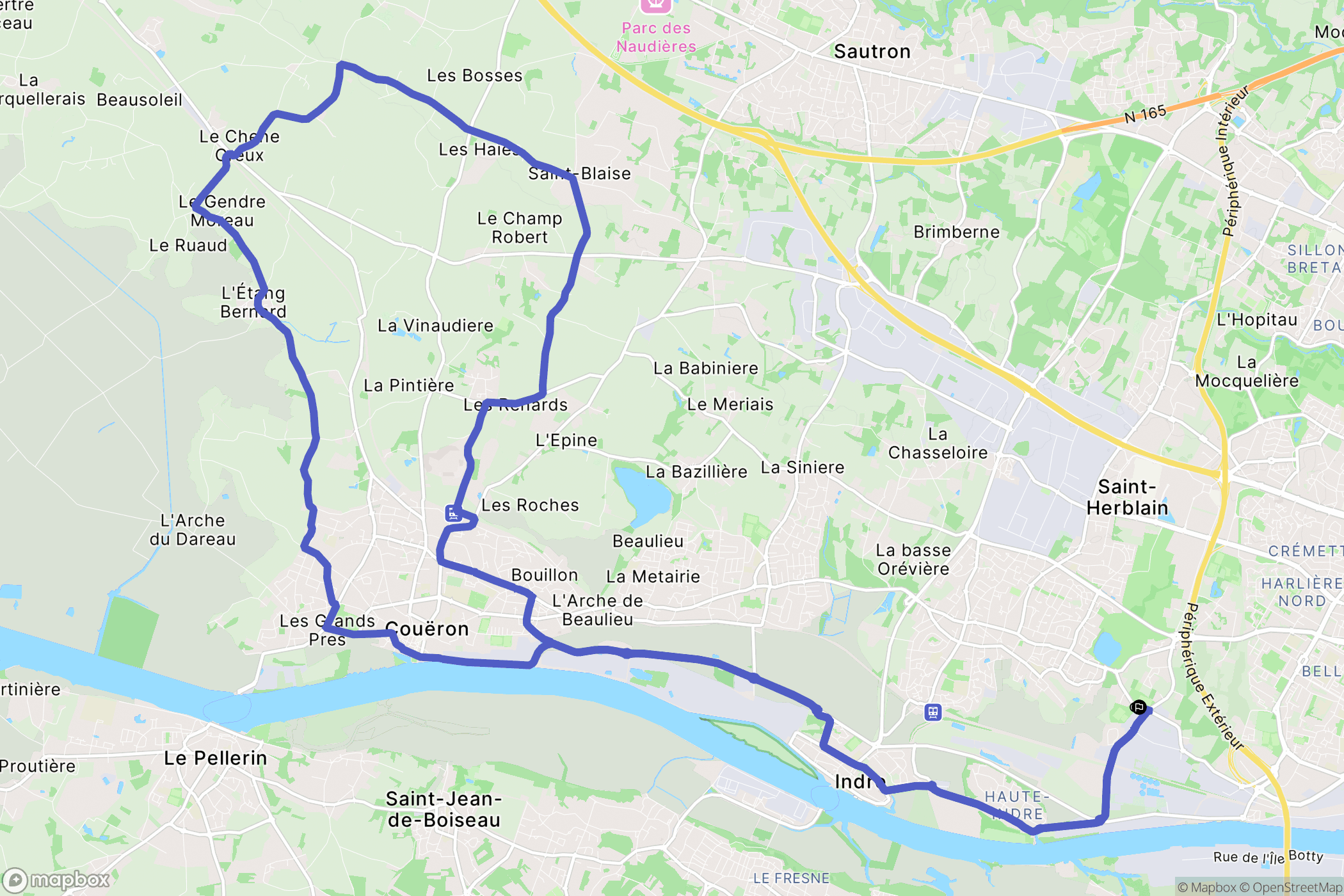 Saint-Herblain : carte du parcours de randonnée - France